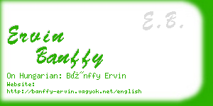 ervin banffy business card